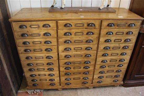 Pine printers chest of 30 drawers